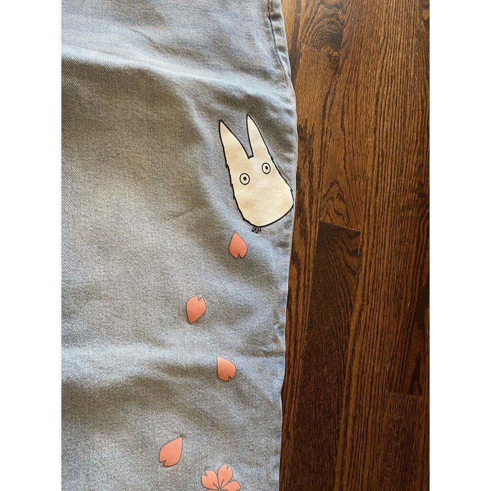 NWT My Neighbor Totoro Size 17 Stretch Light Blue Jeans Hot Topic Rolled Cuff - Picture 4 of 8
